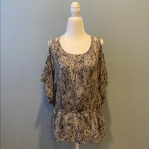 Anthropologie Leifsdottir Cockatoo feather blouse